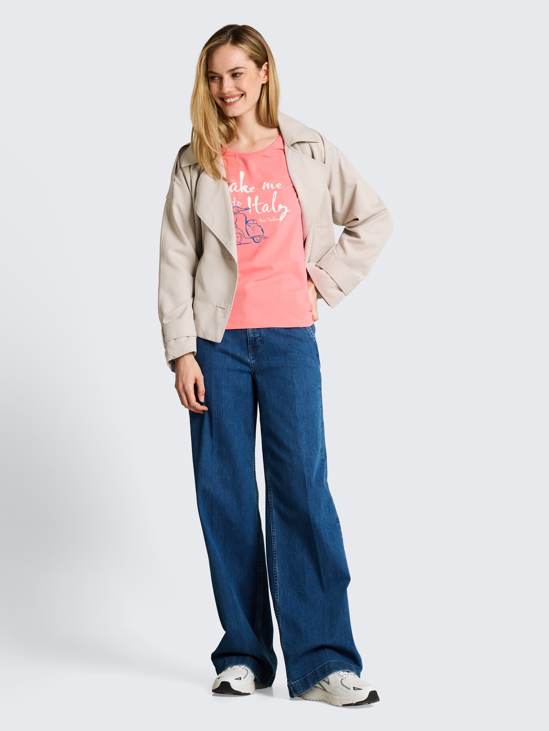 T-shirt met print - soft fuchsia pink - Model vooraanzicht