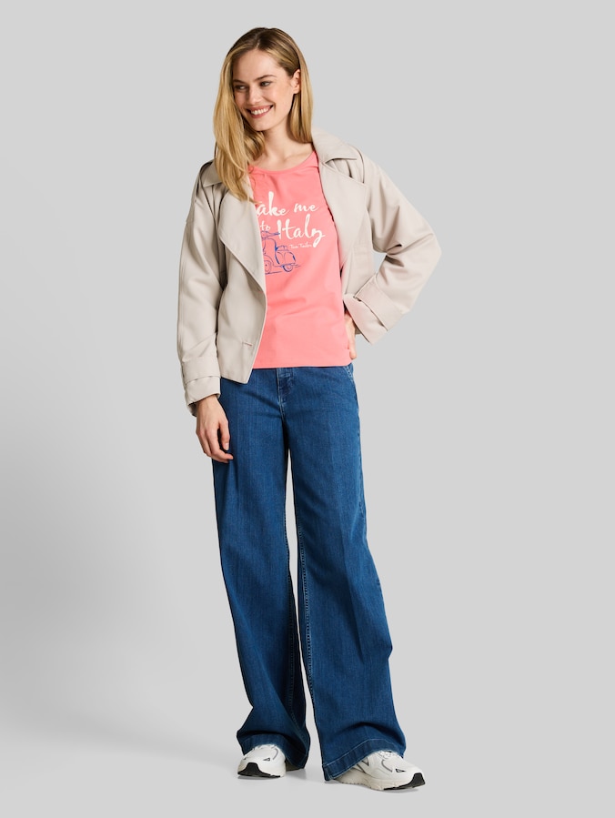 T-Shirt mit Print von Women, soft fuchsia pink