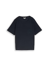 Nicht ausgewählt, Boxy Fit T-Shirt mit Brusttasche von Tom Tailor, blau