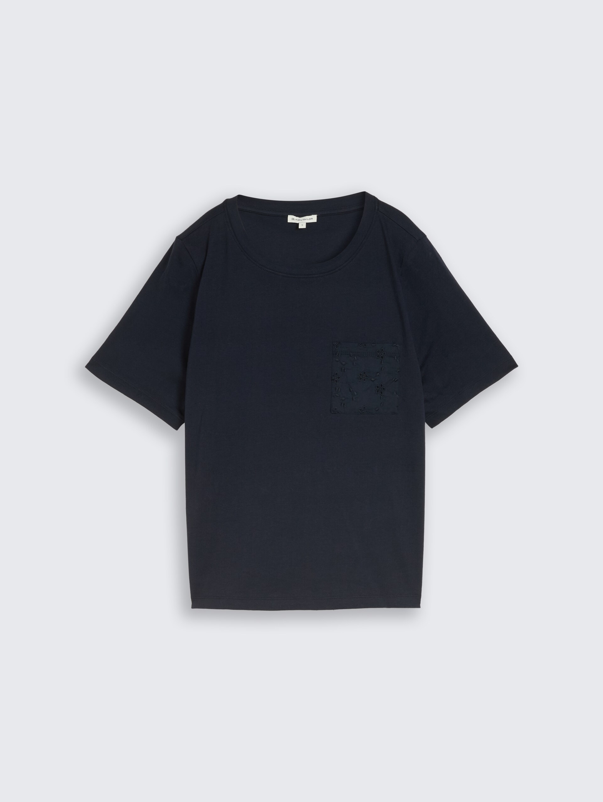 Boxy fit T-shirt met borstzak - sky captain blue - Product vooraanzicht