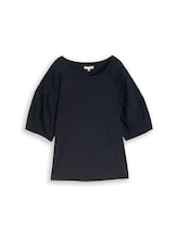 Nicht ausgewählt, T-Shirt mit Lochstickereien von Tom Tailor, blau