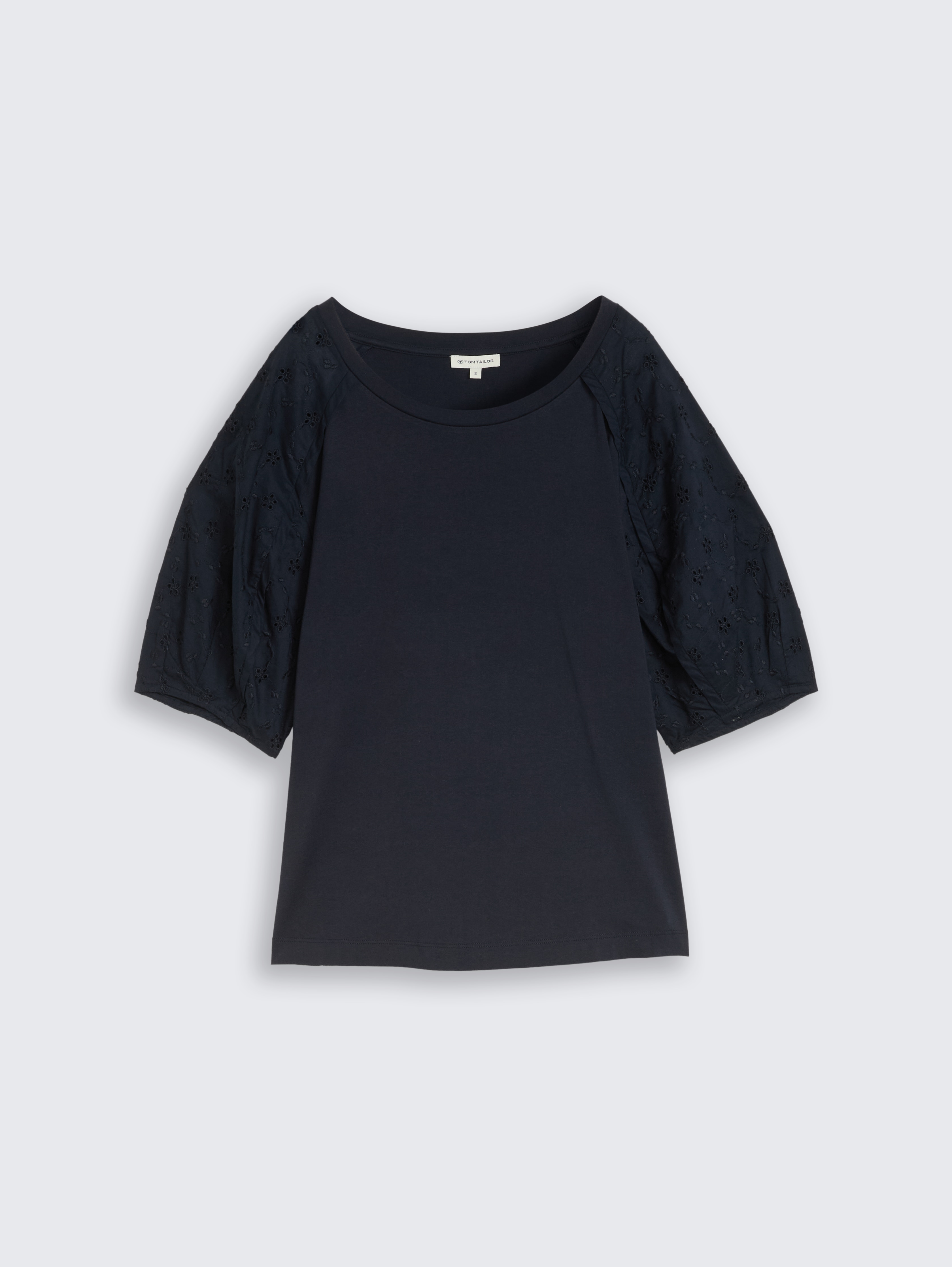 T-Shirt mit Lochstickereien von Women, sky captain blue