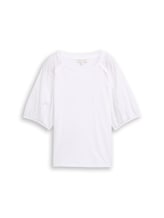 Ausgewählt, T-Shirt mit Lochstickereien von Tom Tailor, weiß