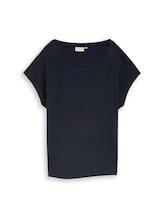 Nicht ausgewählt, T-Shirt mit Lochstickereien von Tom Tailor, blau