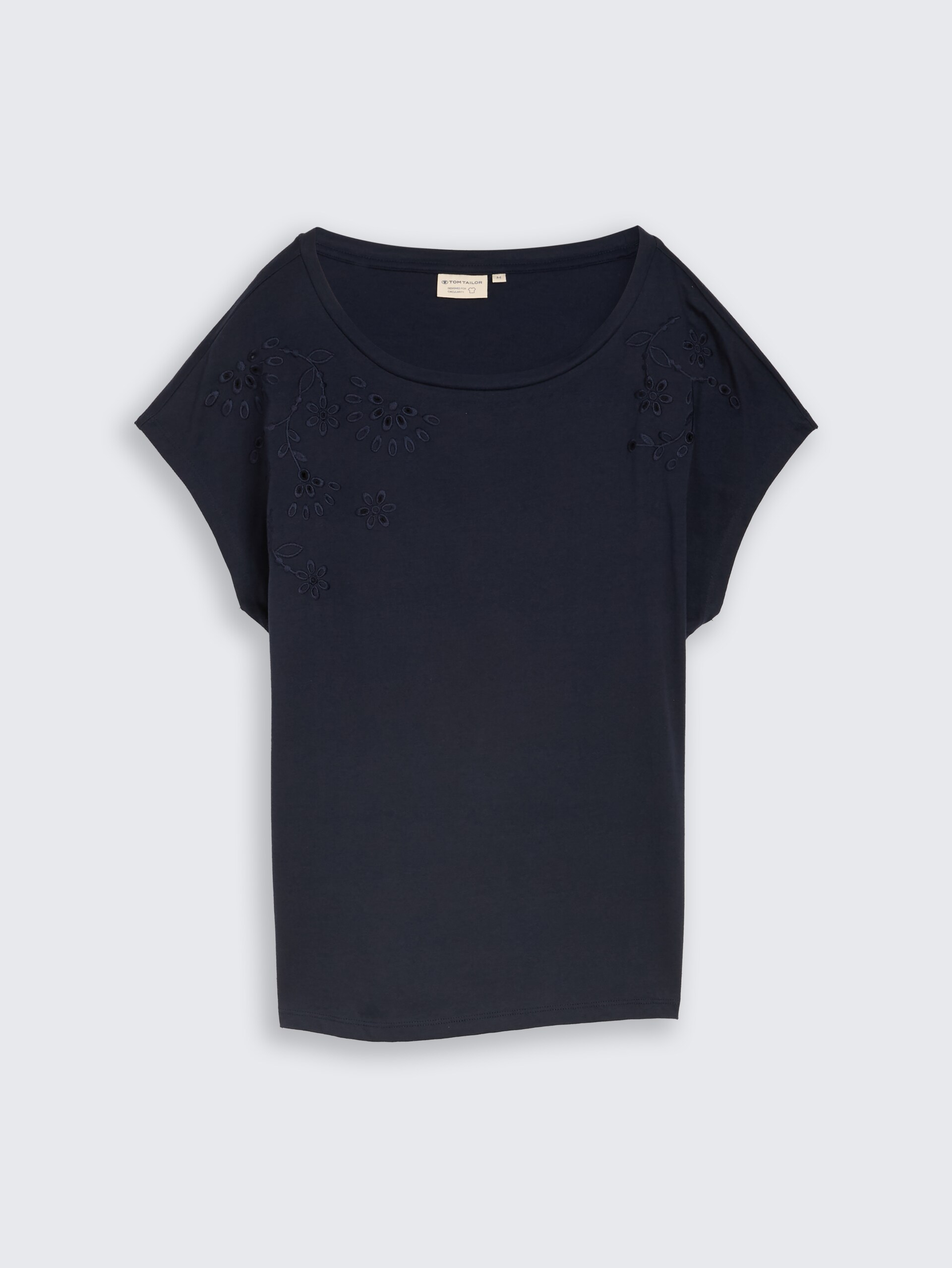 T-Shirt mit Lochstickereien - sky captain blue - Vorder-Produkt-Ansicht
