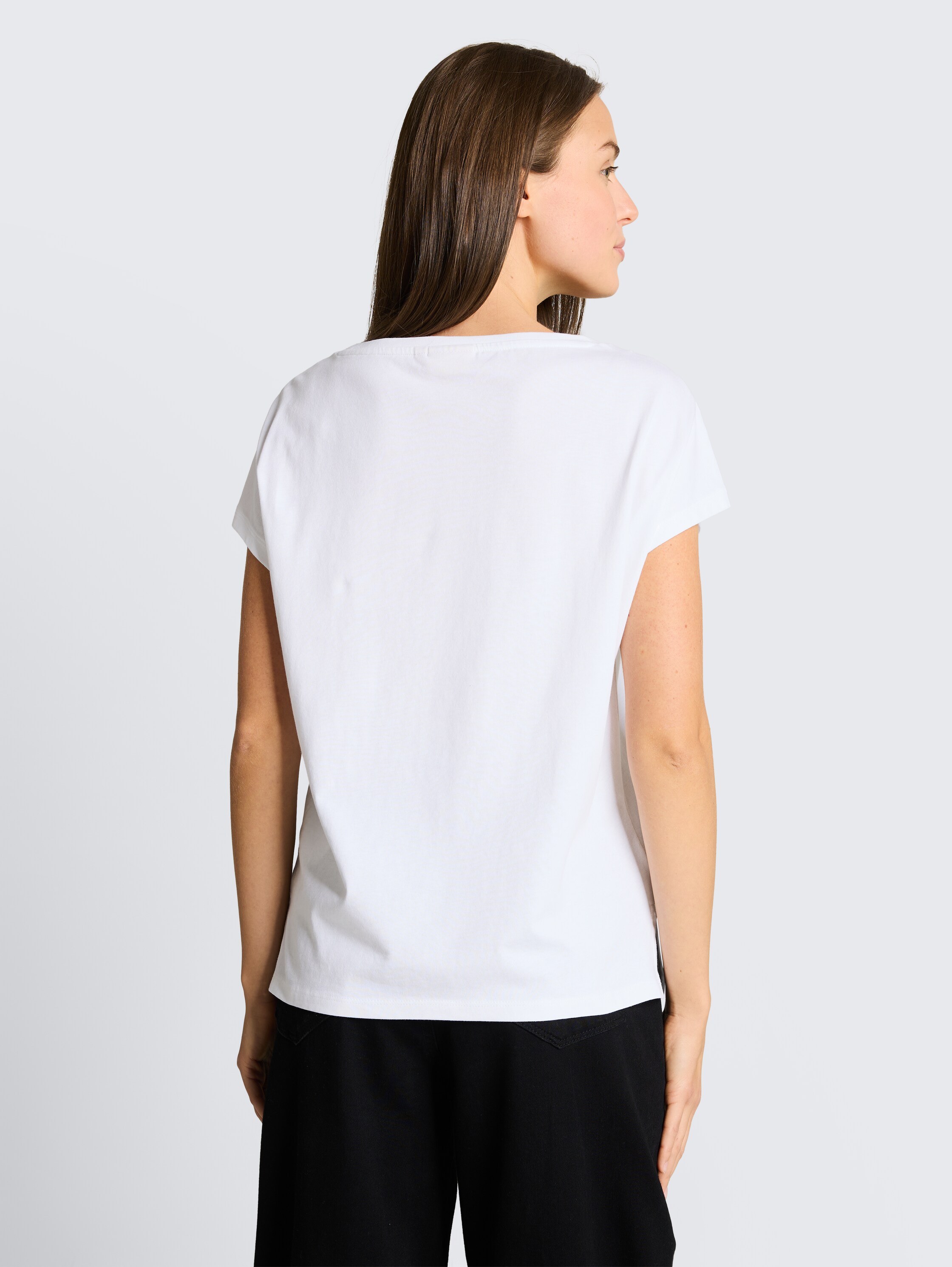 T-shirt met opengewerkte borduursels - white - 