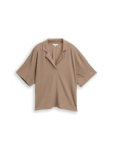 Ausgewählt, Loose Fit T-Shirt mit Reverskragen von Tom Tailor, braun