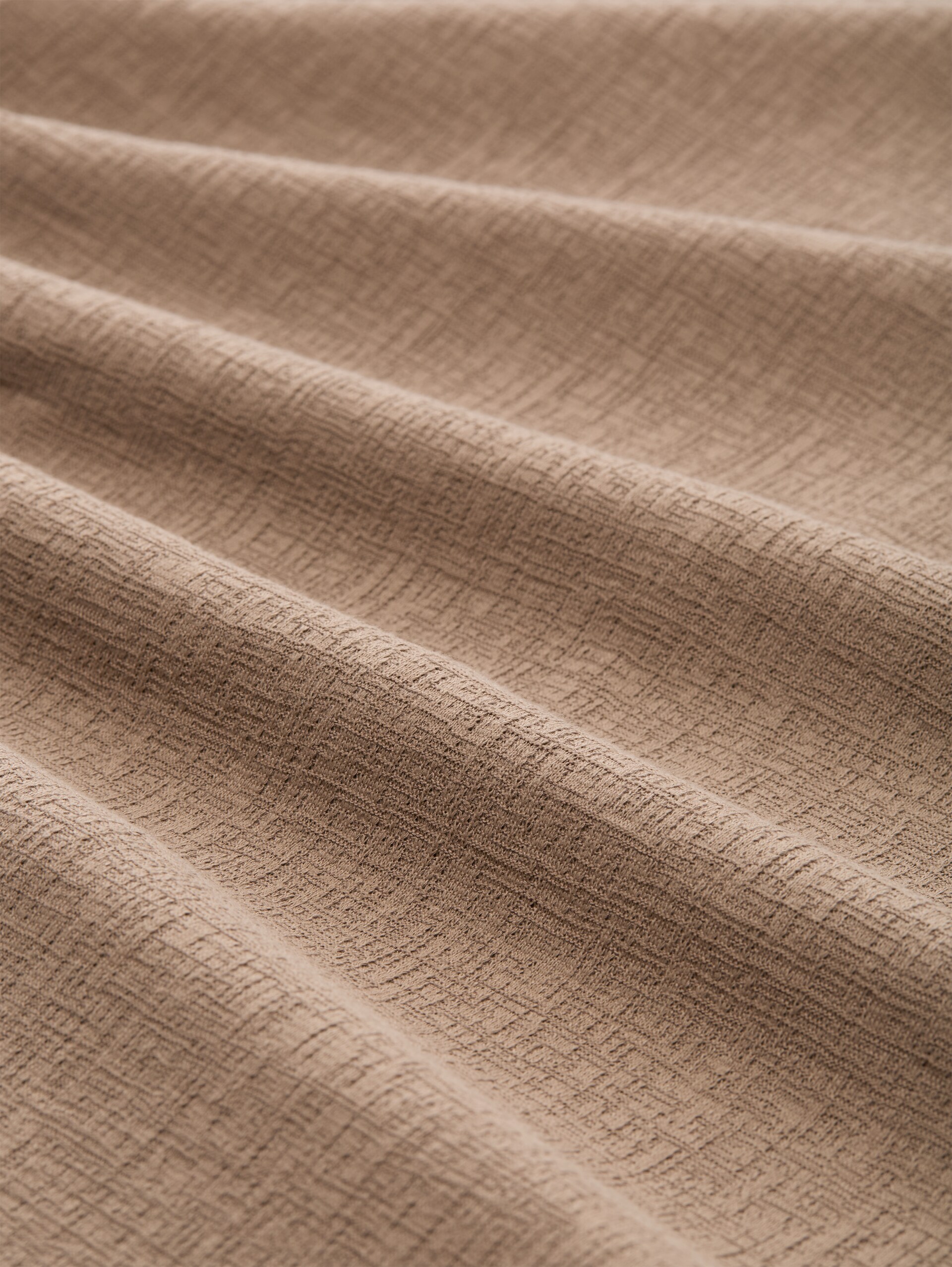 Loose fit T-shirt with lapel collar - taupe grey - Material view