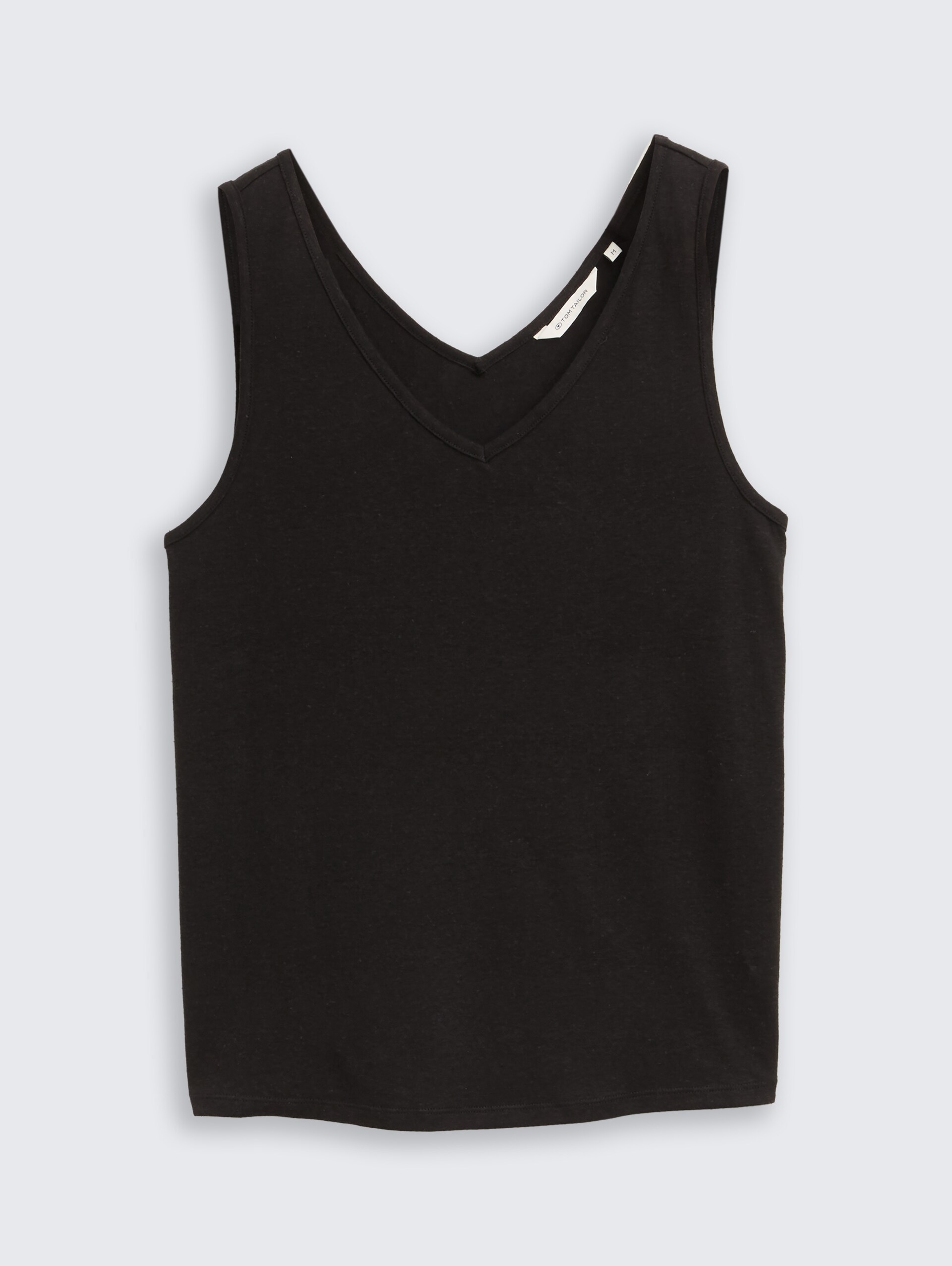 Top mit Leinenanteil - deep black - Vorder-Produkt-Ansicht