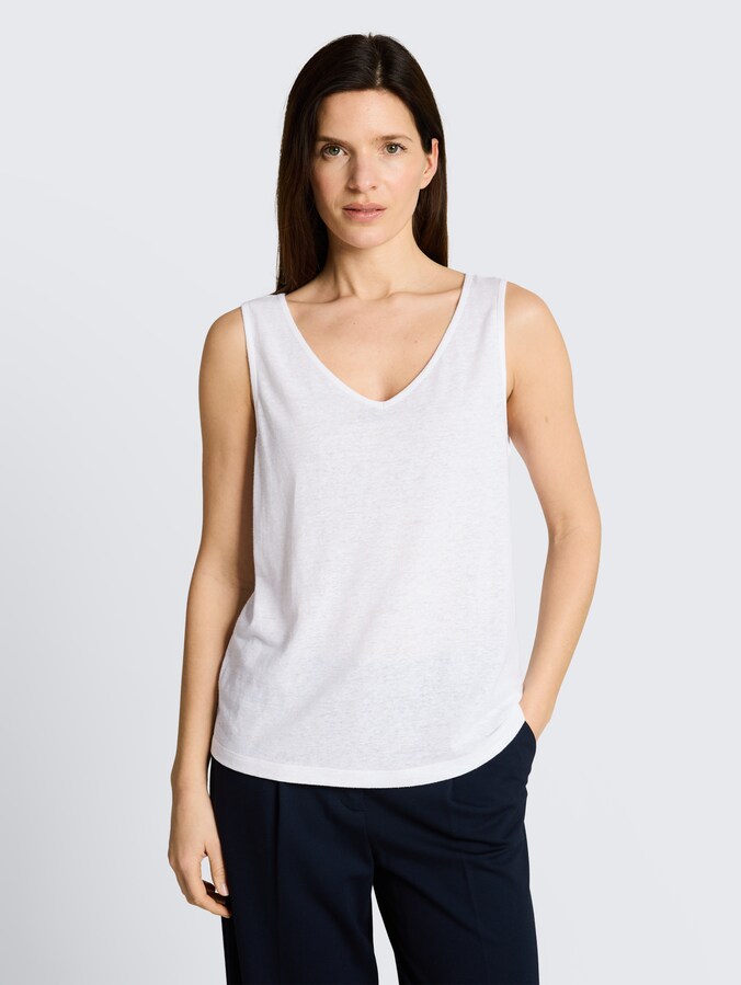 Top met linnen door Women, White