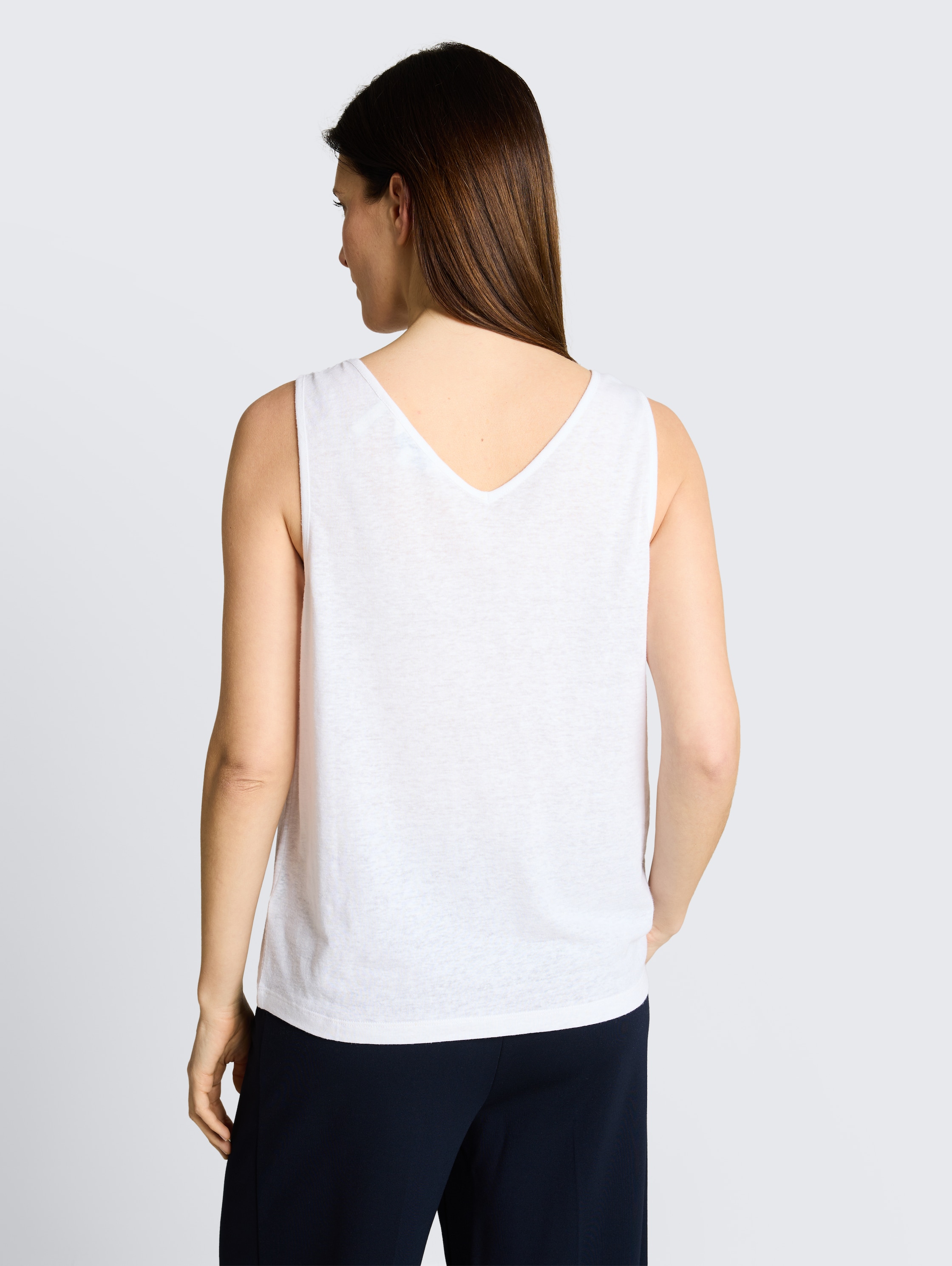 Top mit Leinenanteil - white - 