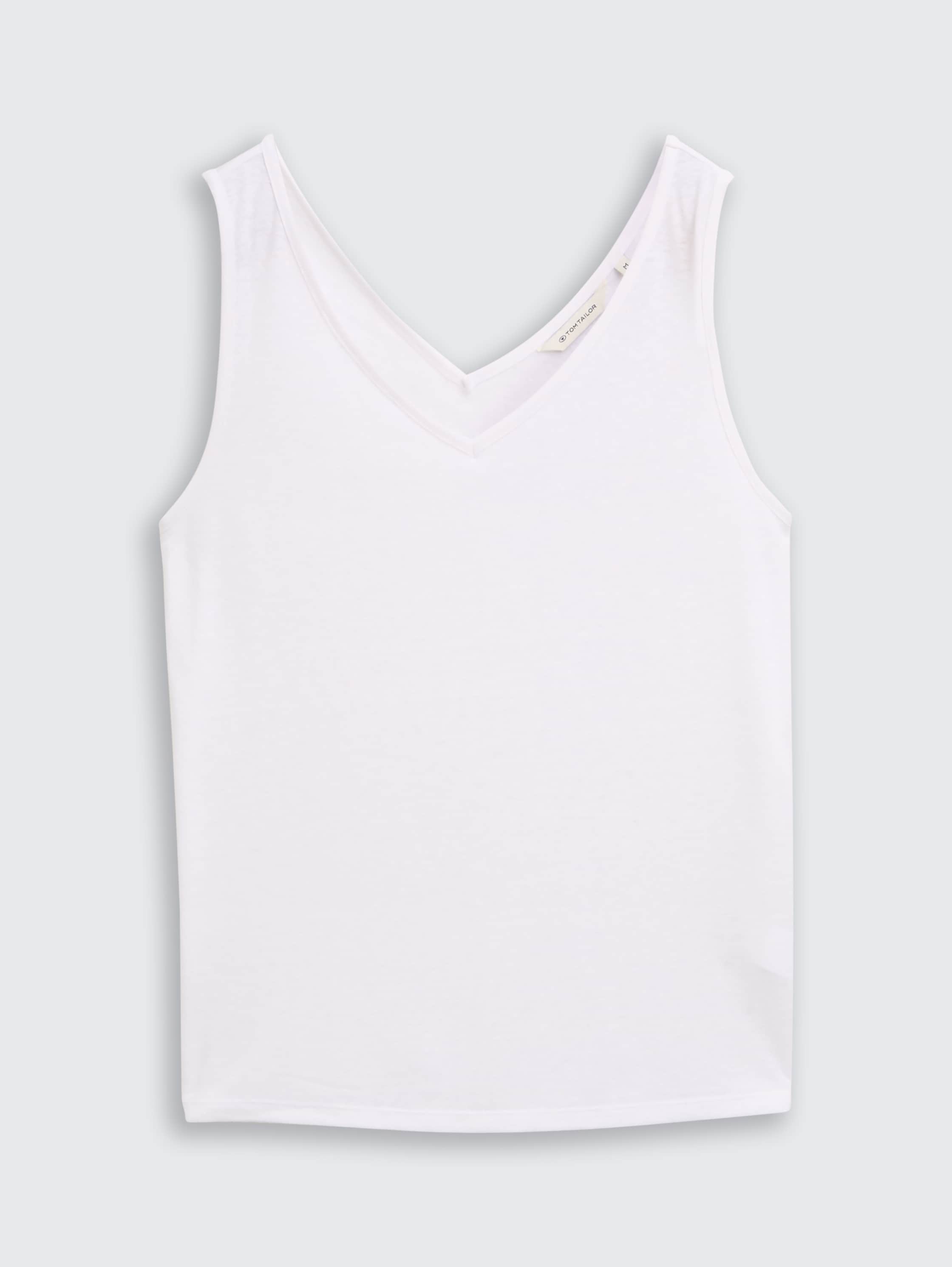 Top mit Leinenanteil - white - 