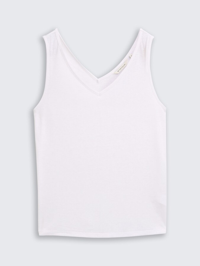 Top mit Leinenanteil von Women, White