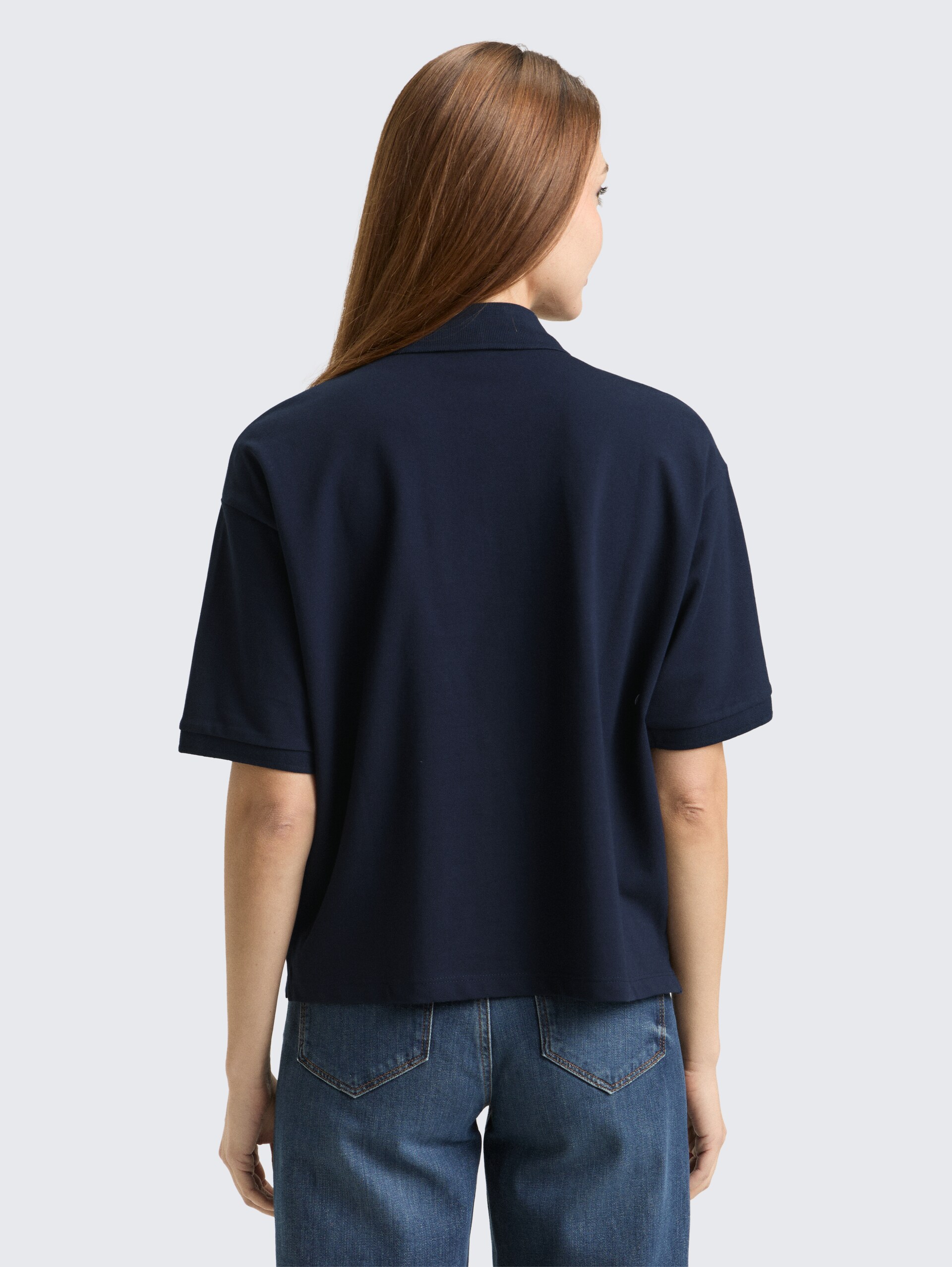 Loose fit polo shirt - sky captain blue