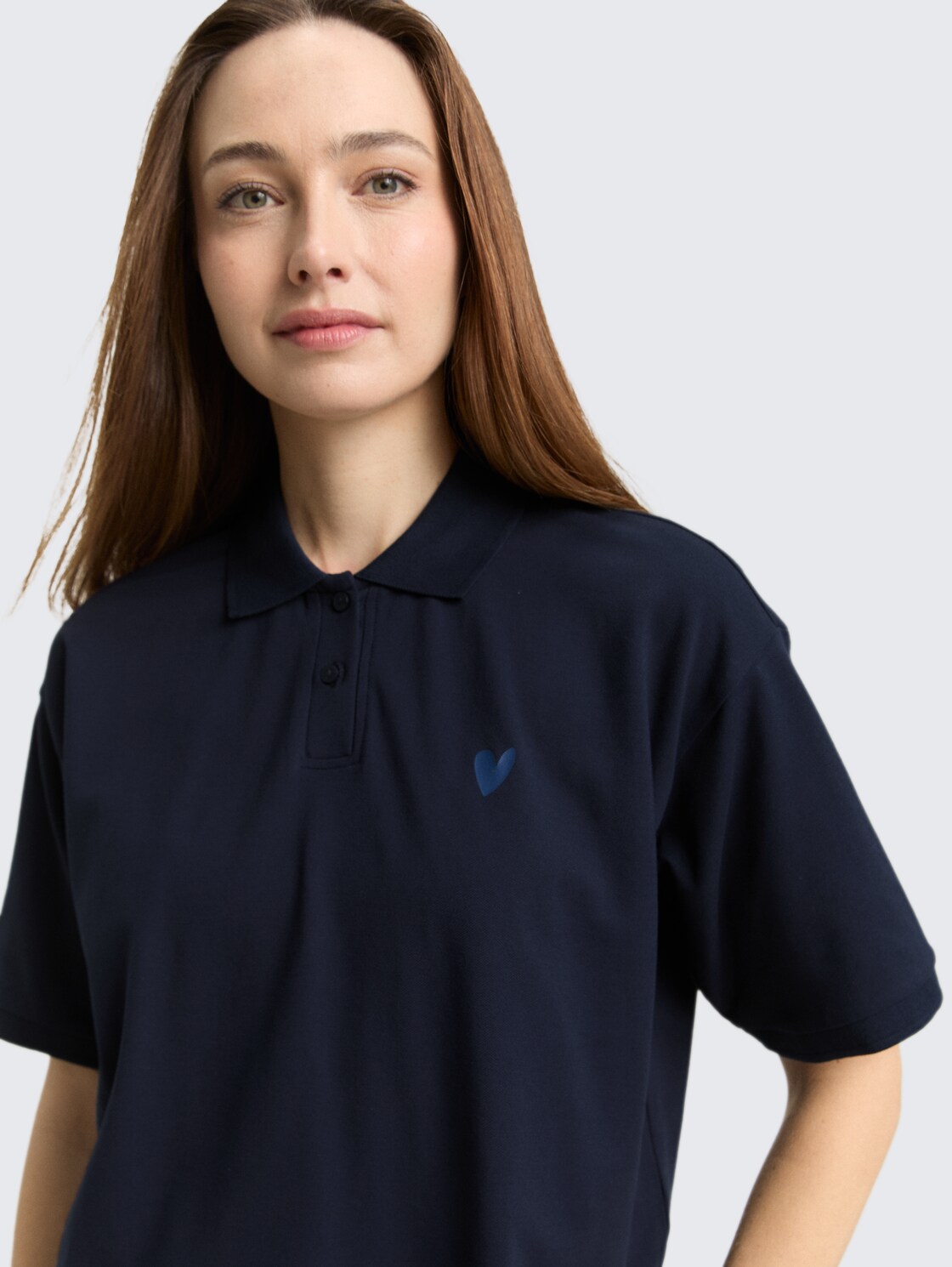 Loose Fit Poloshirt - sky captain blue