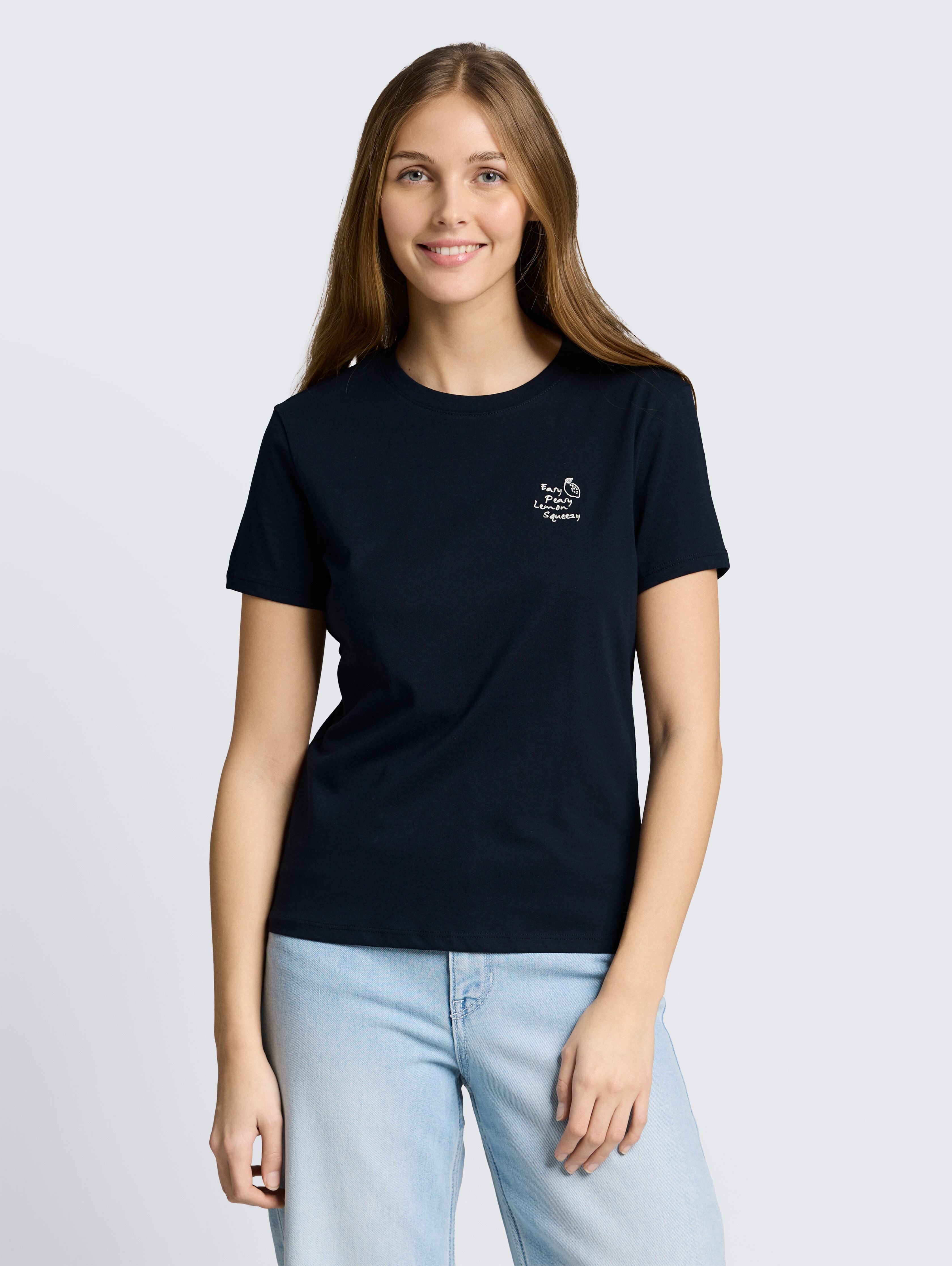 T-Shirt mit Stickerei von Denim Female, sky captain blue