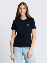 T-shirt avec broderie - sky captain blue - Découpe Vue de face du modèle