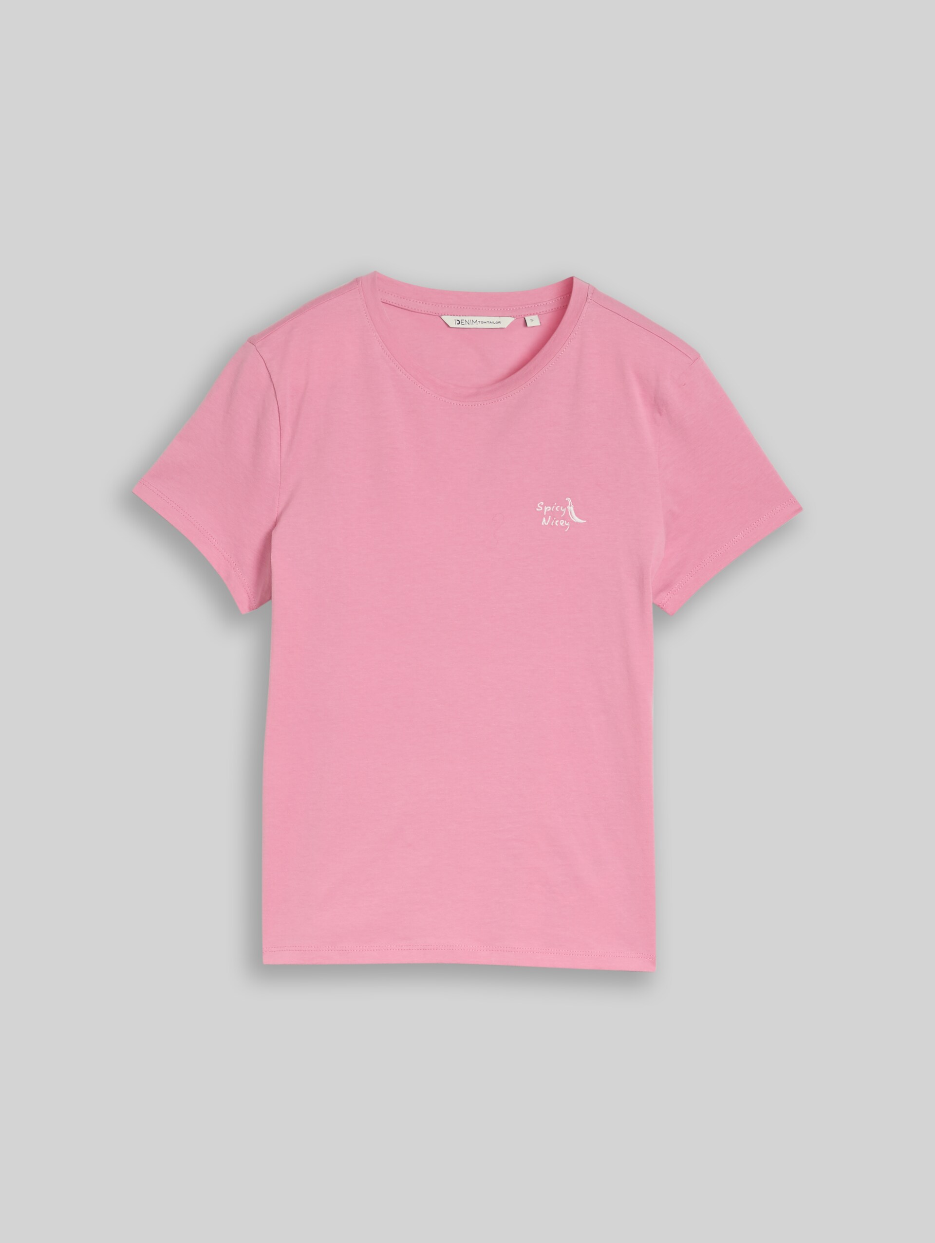 T-shirt brodé - Soft Blush Rose - Vue de face du produit
