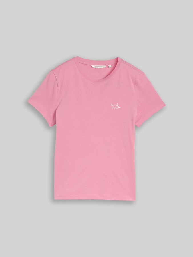 T-shirt met borduursel door Denim Female, Soft Blush Rose