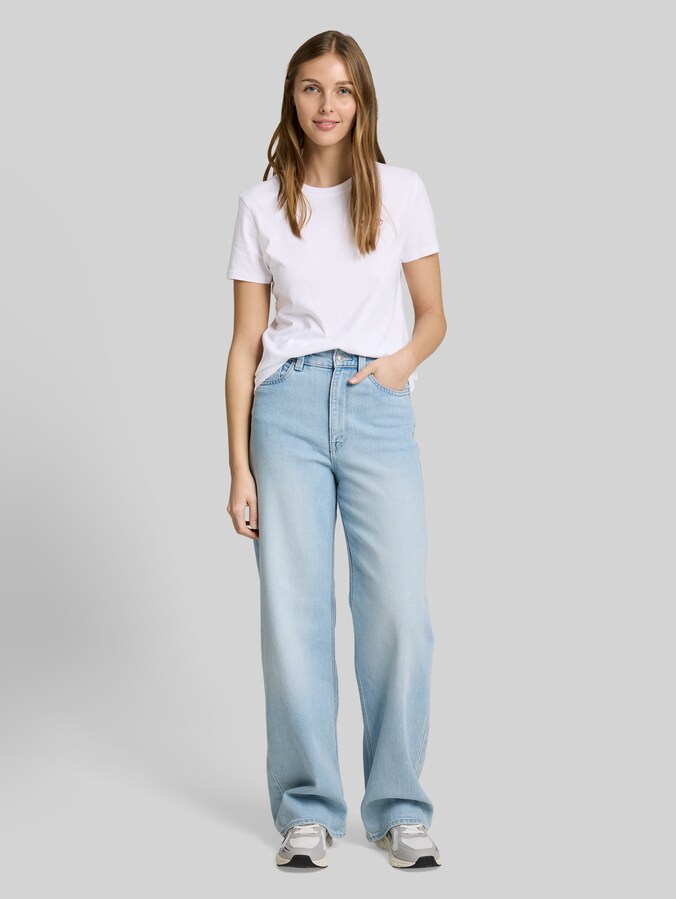 T-Shirt mit Stickerei von Denim Female, White