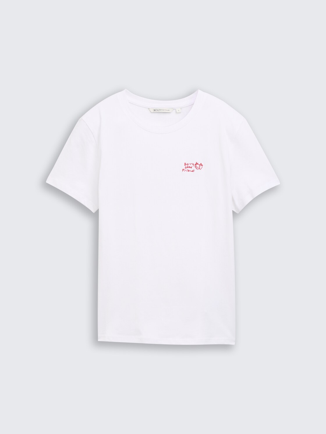 T-Shirt mit Stickerei - White - Vorder-Produkt-Ansicht