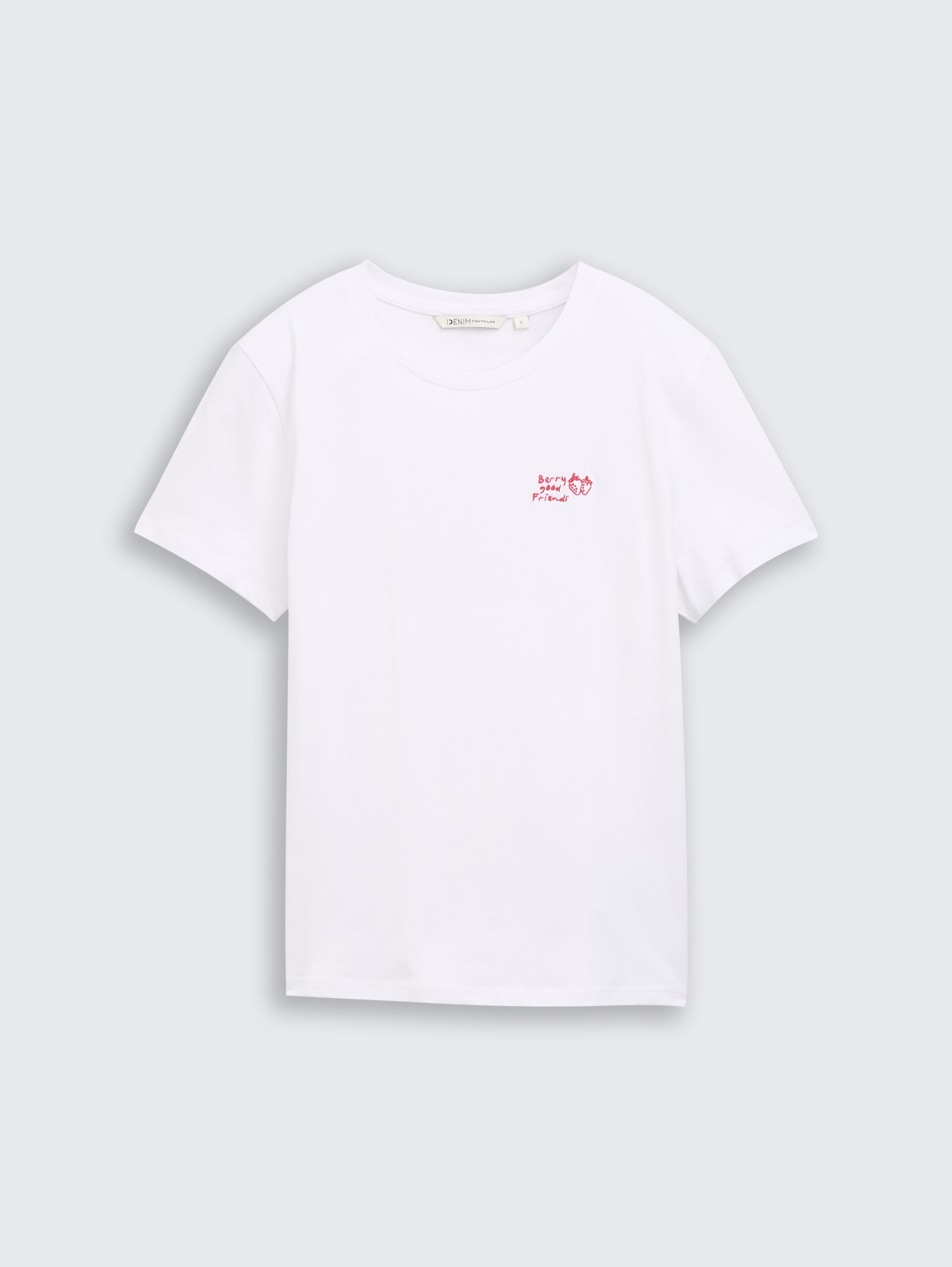 T-Shirt mit Stickerei - White - Vorder-Produkt-Ansicht