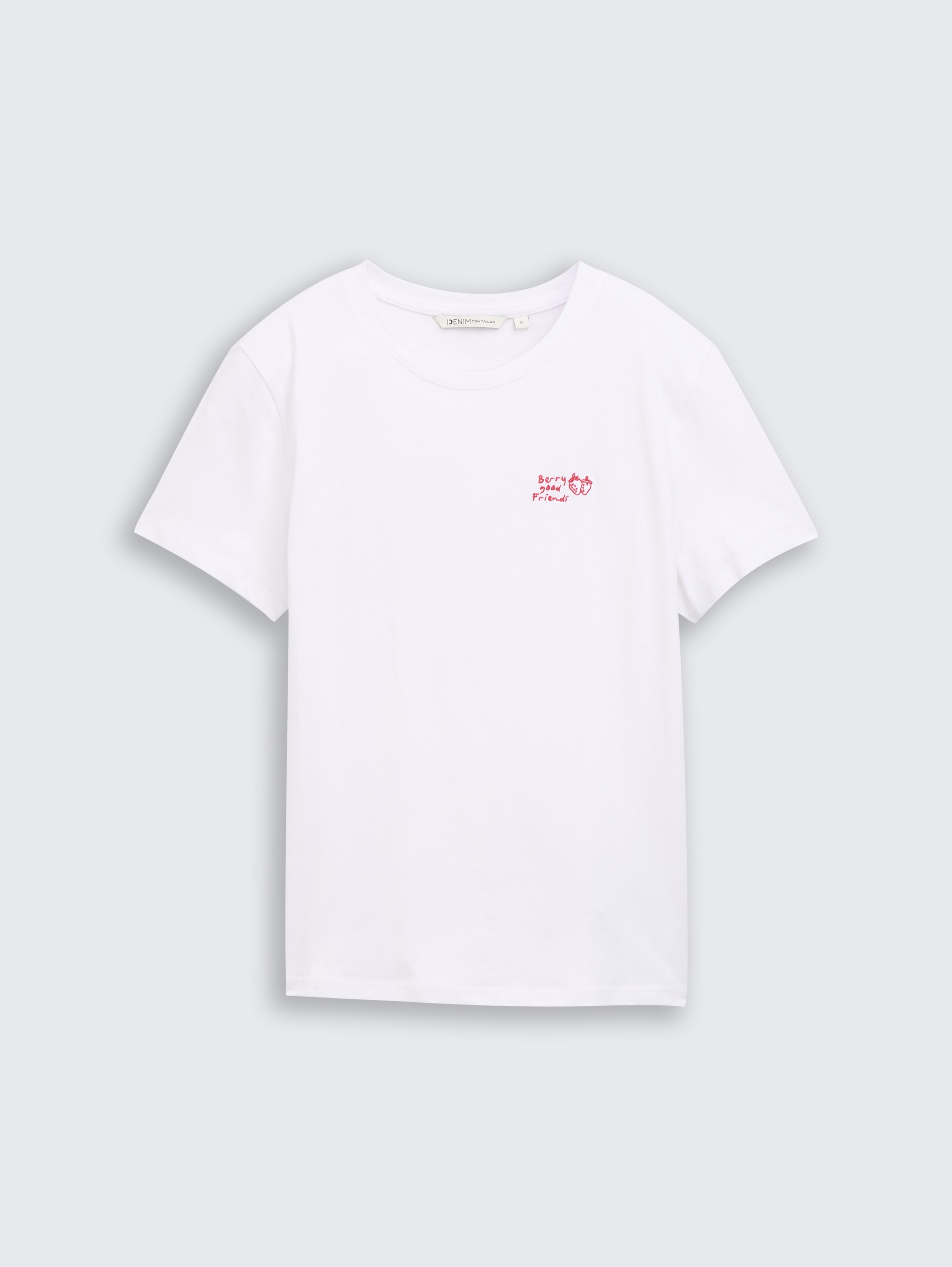 T-shirt met borduursel - white - 