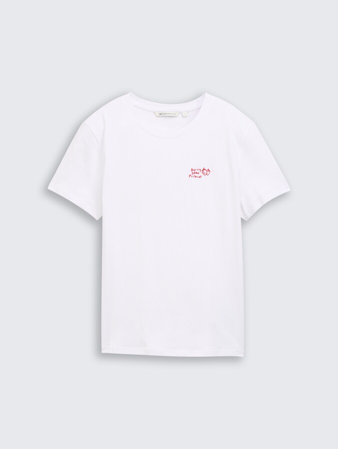 T-Shirt mit Stickerei von Denim Female, White