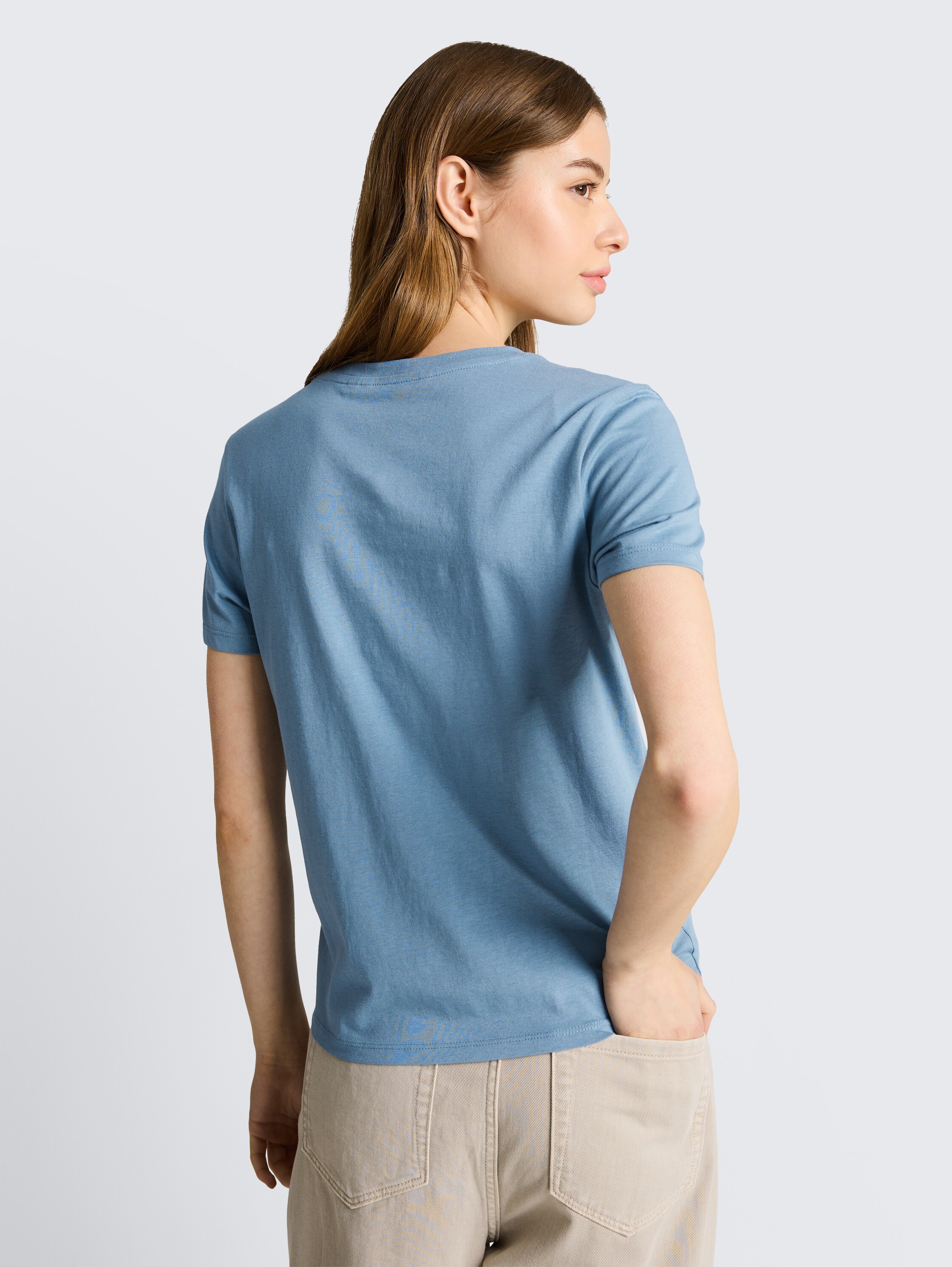 T-shirt met borduursel - spring_lake_blue - 