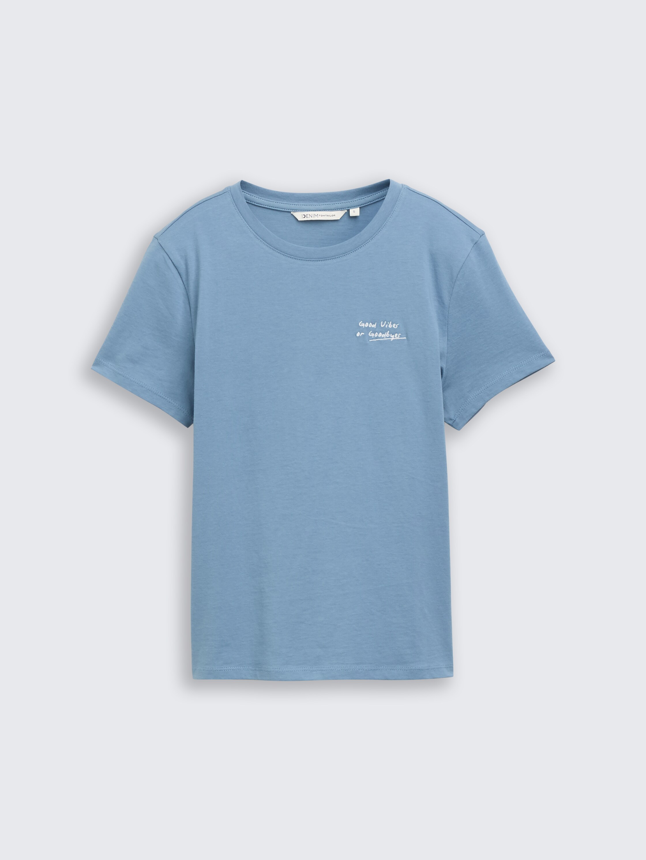 T-shirt met borduursel - spring_lake_blue - 