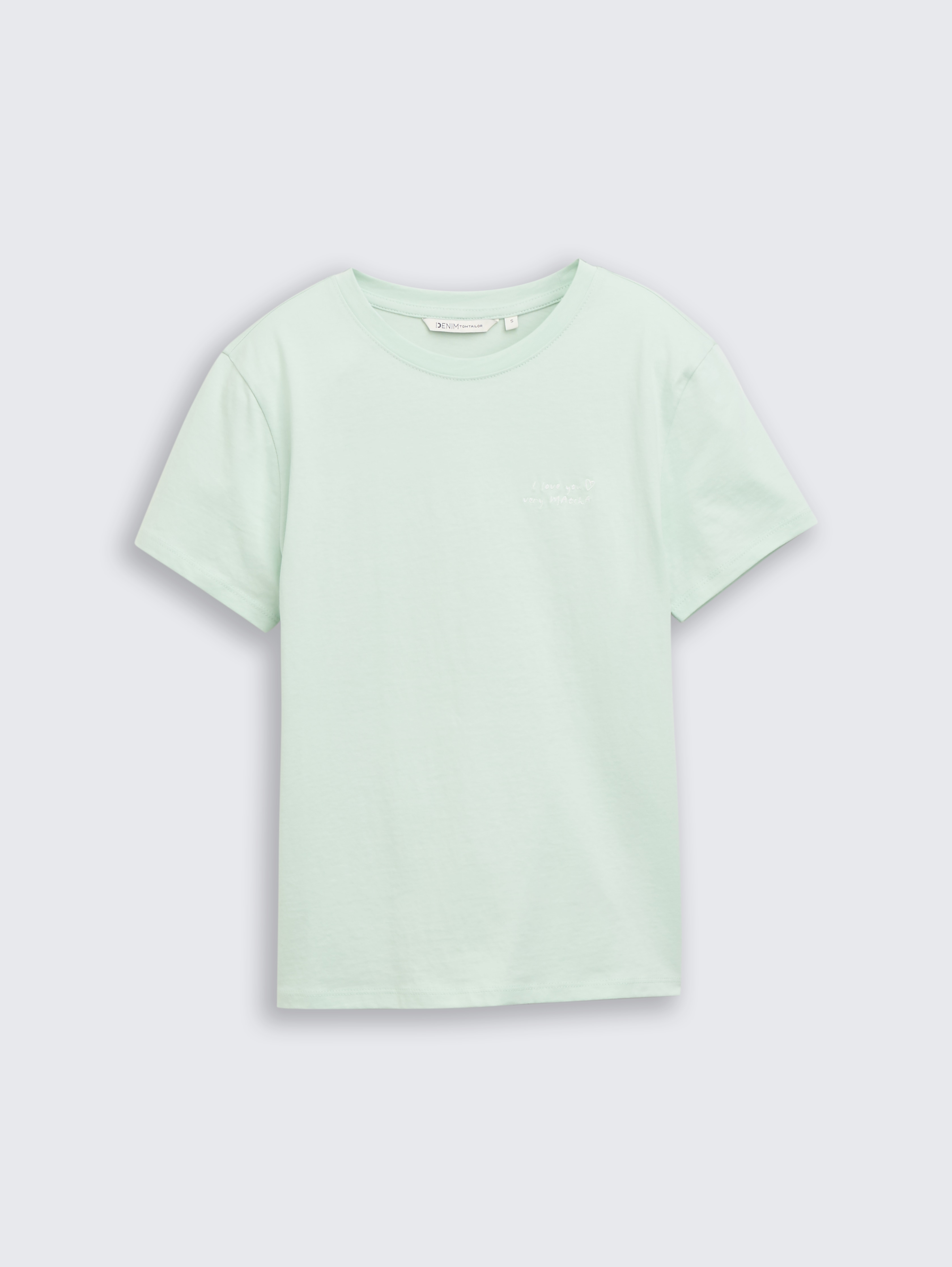 T-Shirt mit Stickerei von Denim Female, light matcha green