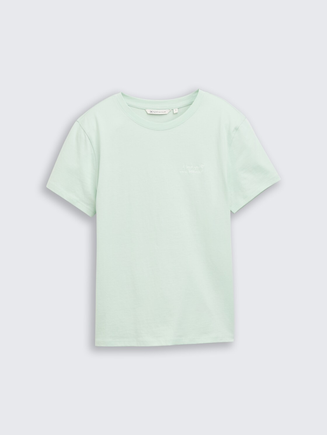 T-Shirt mit Stickerei - light matcha green - Vorder-Produkt-Ansicht