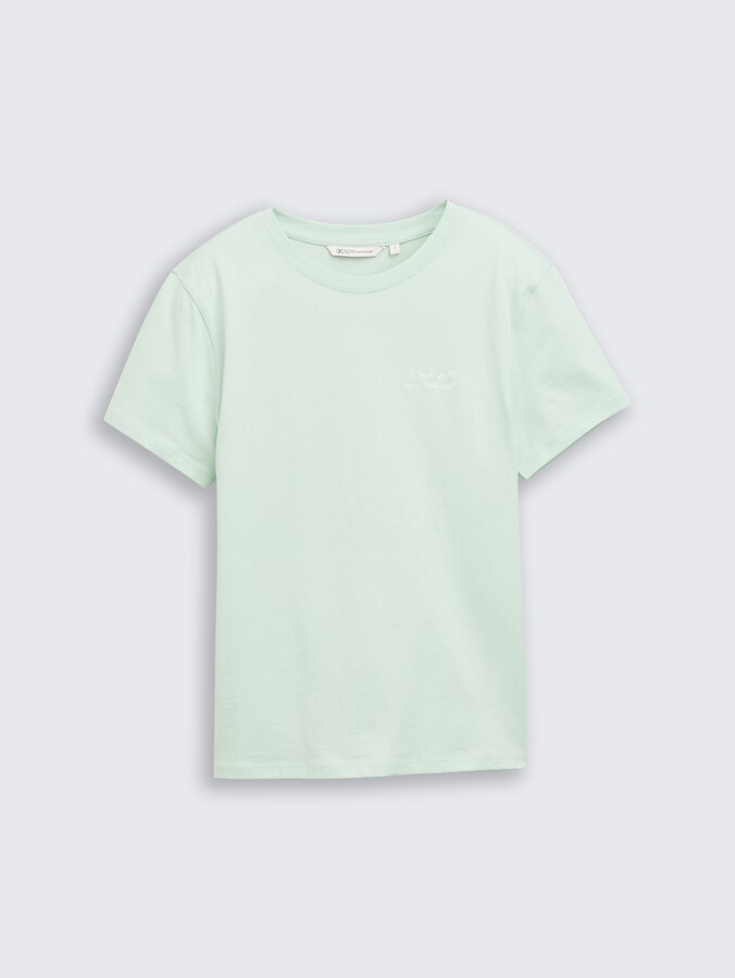 T-shirt met borduursel door Denim Female, light matcha green