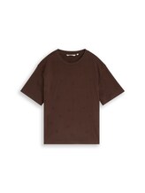 Ausgewählt, Boxy Fit T-Shirt mit Stickereien von Tom Tailor, braun