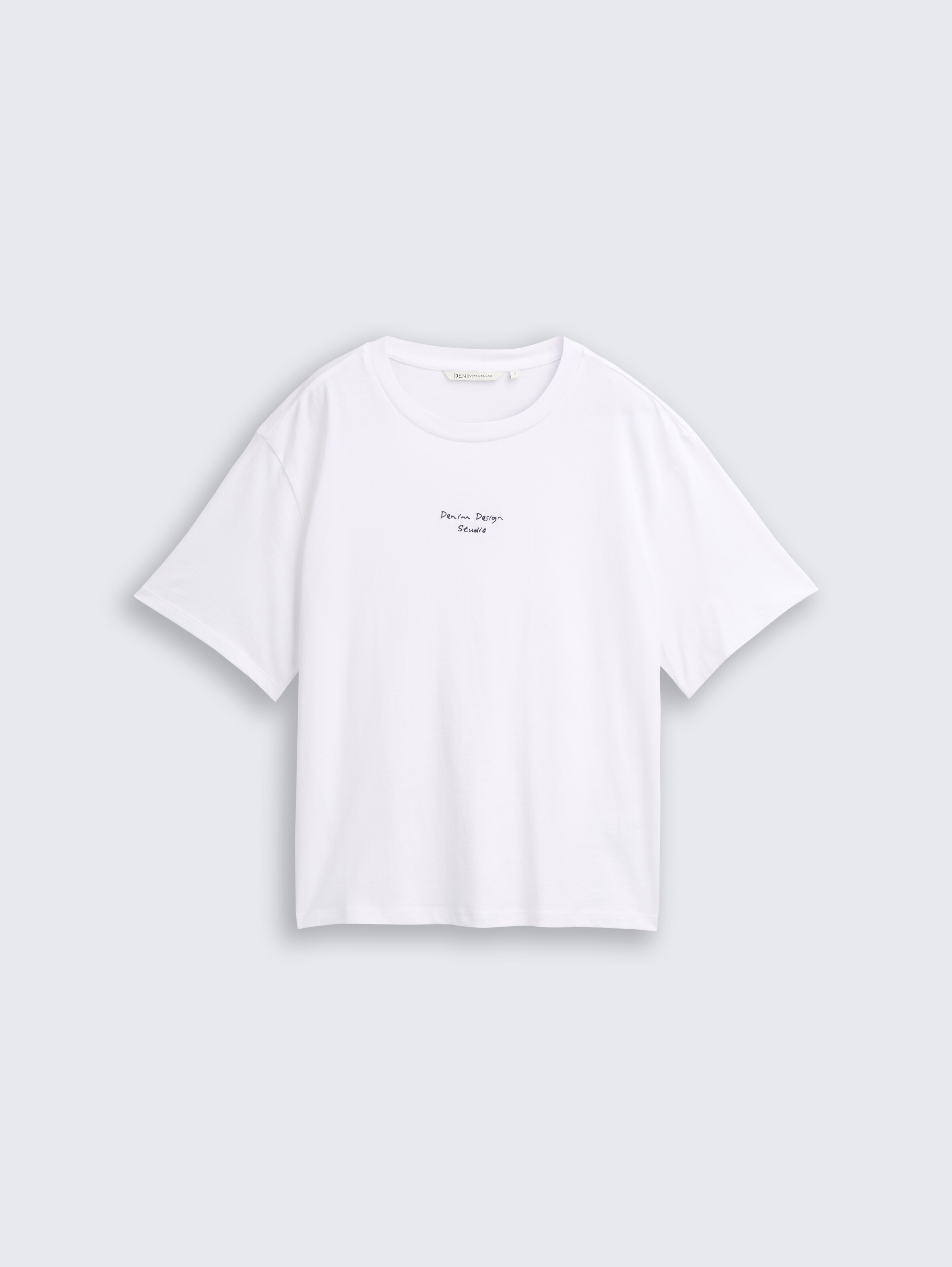 Boxy Fit T-Shirt mit Stickerei von Denim Female, White