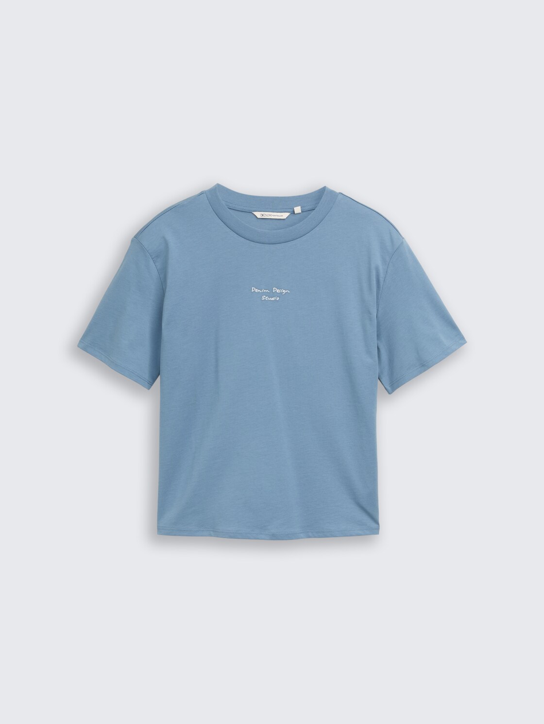 Boxy Fit T-Shirt mit Stickerei - spring lake blue - Vorder-Produkt-Ansicht