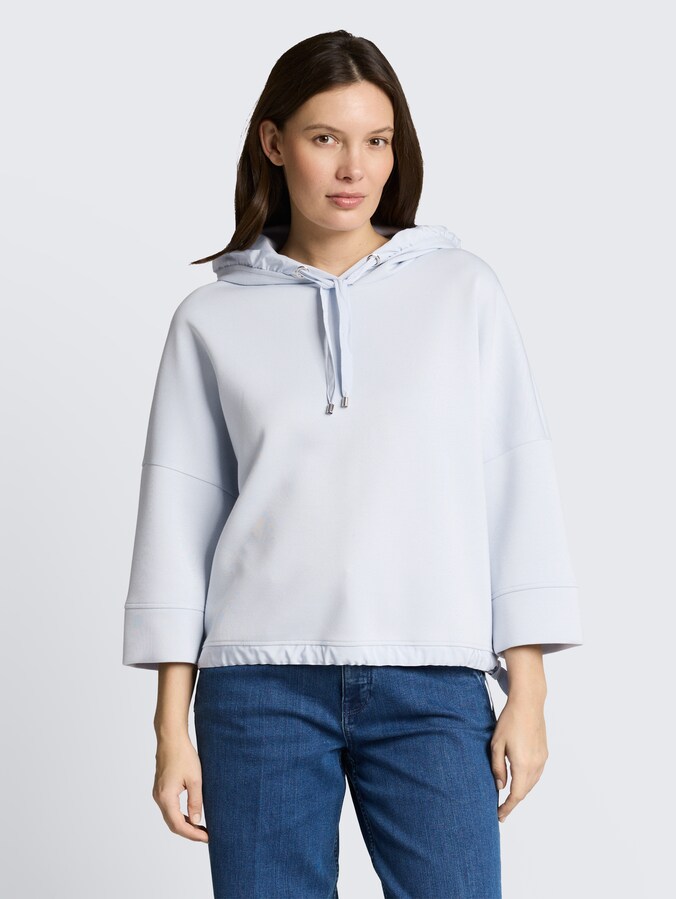 Hoodie sweatshirt made from scuba fabric by Women, soft dusty blue