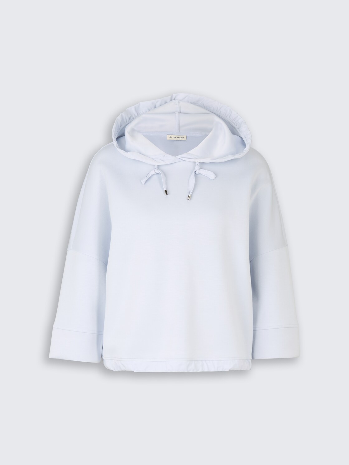 Hoodie Sweatshirt aus Scuba - soft dusty blue - Vorder-Produkt-Ansicht