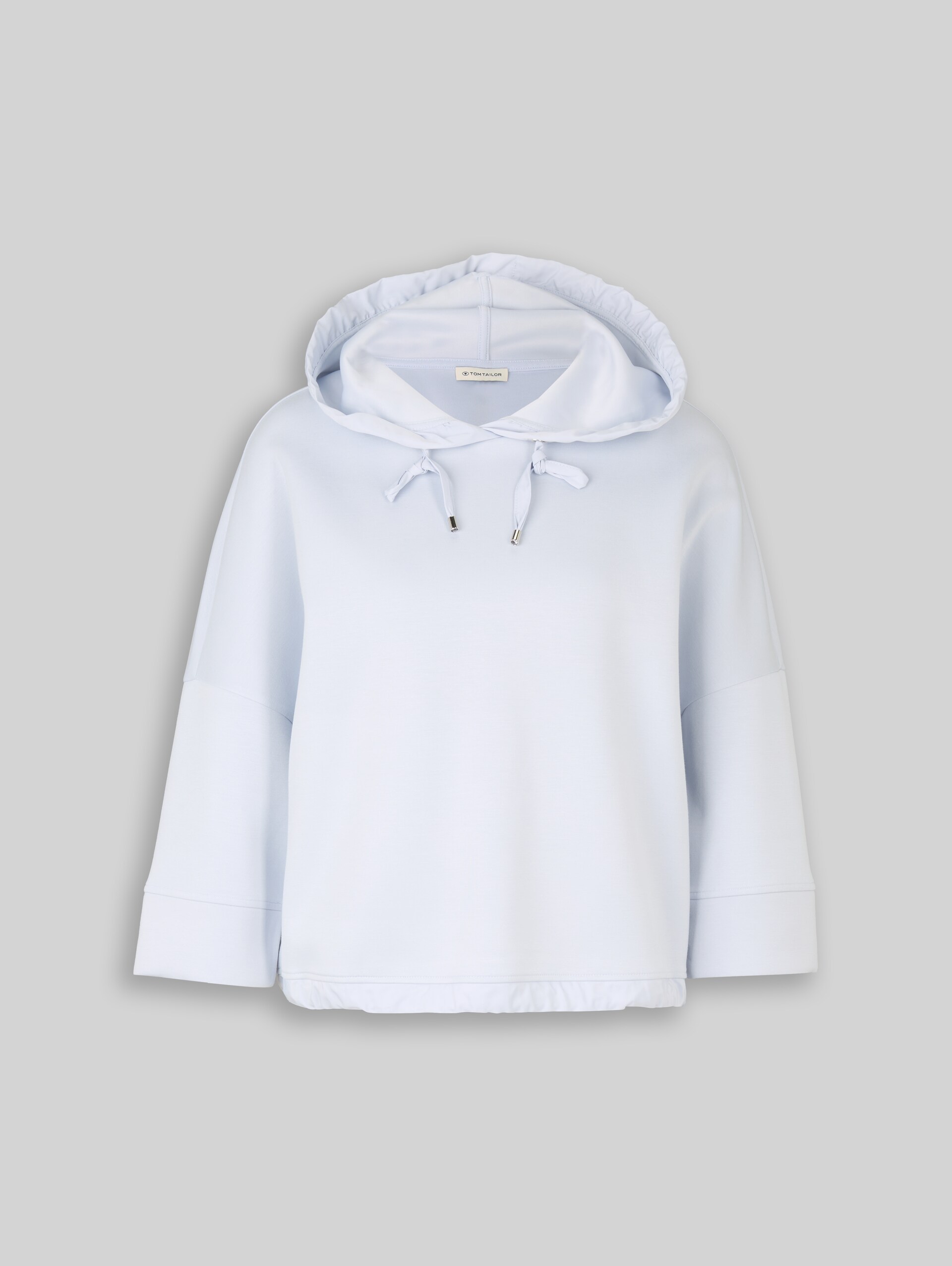Hoodie Sweatshirt aus Scuba - soft dusty blue - Vorder-Produkt-Ansicht