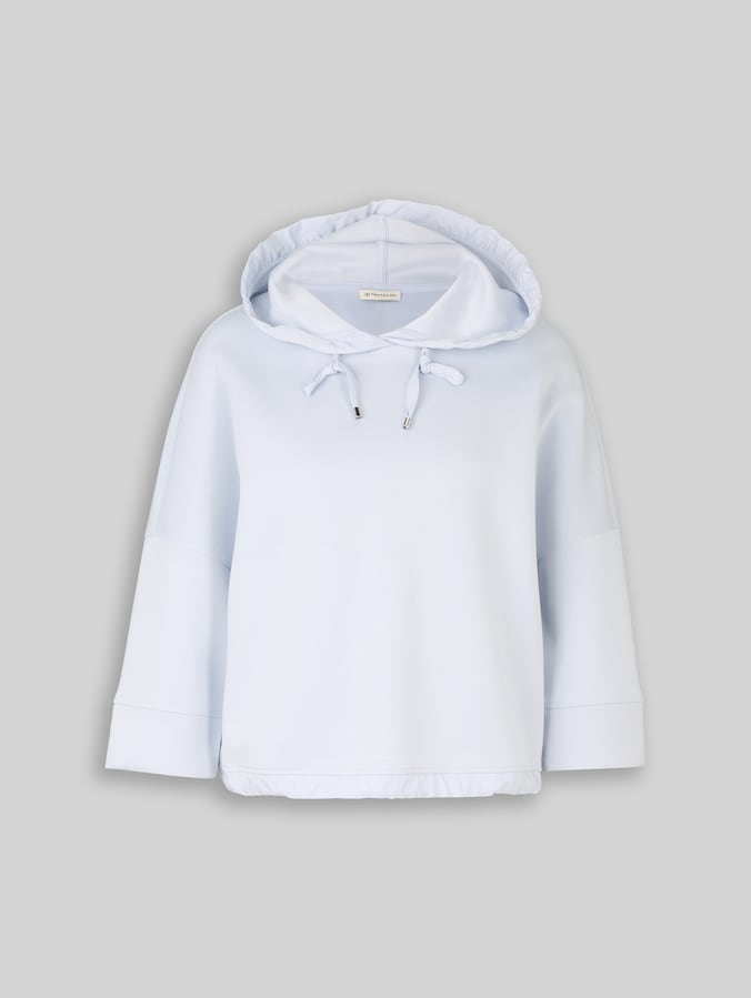 Hoodie sweatshirt made from scuba fabric by Women, soft dusty blue