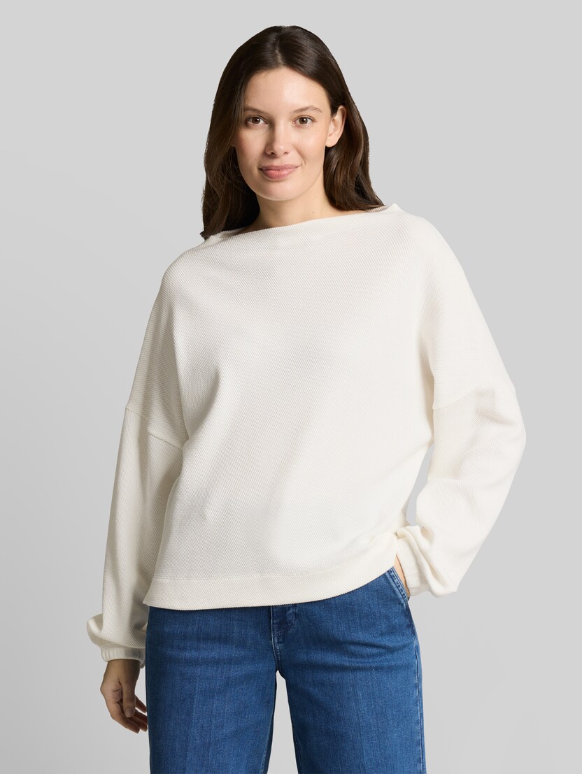 Sweatshirt with stand-up collar by Women, Whisper White