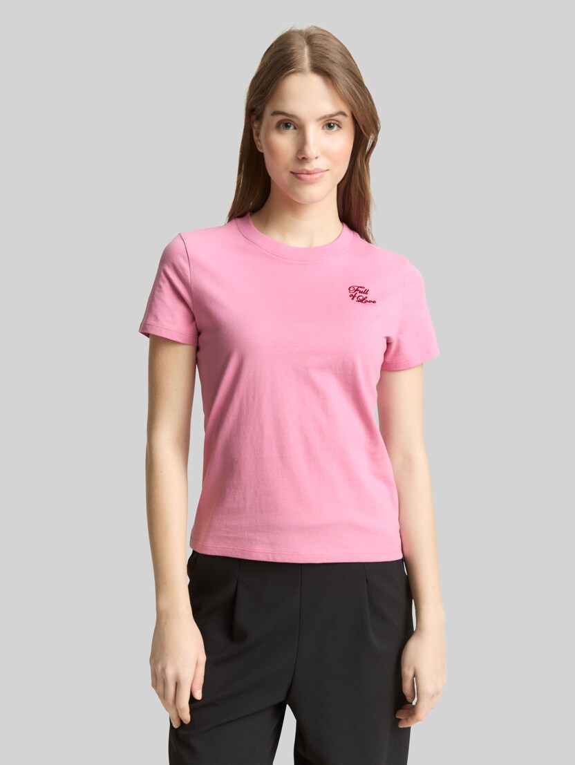 T-Shirt aus Baumwolle von Denim Female, Soft Blush Rose