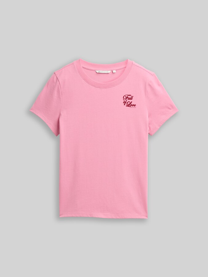 T-shirt van katoen door Denim Female, Soft Blush Rose