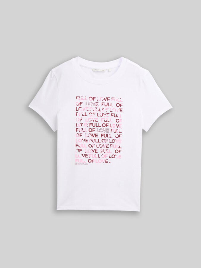 T-shirt van katoen door Denim Female, White