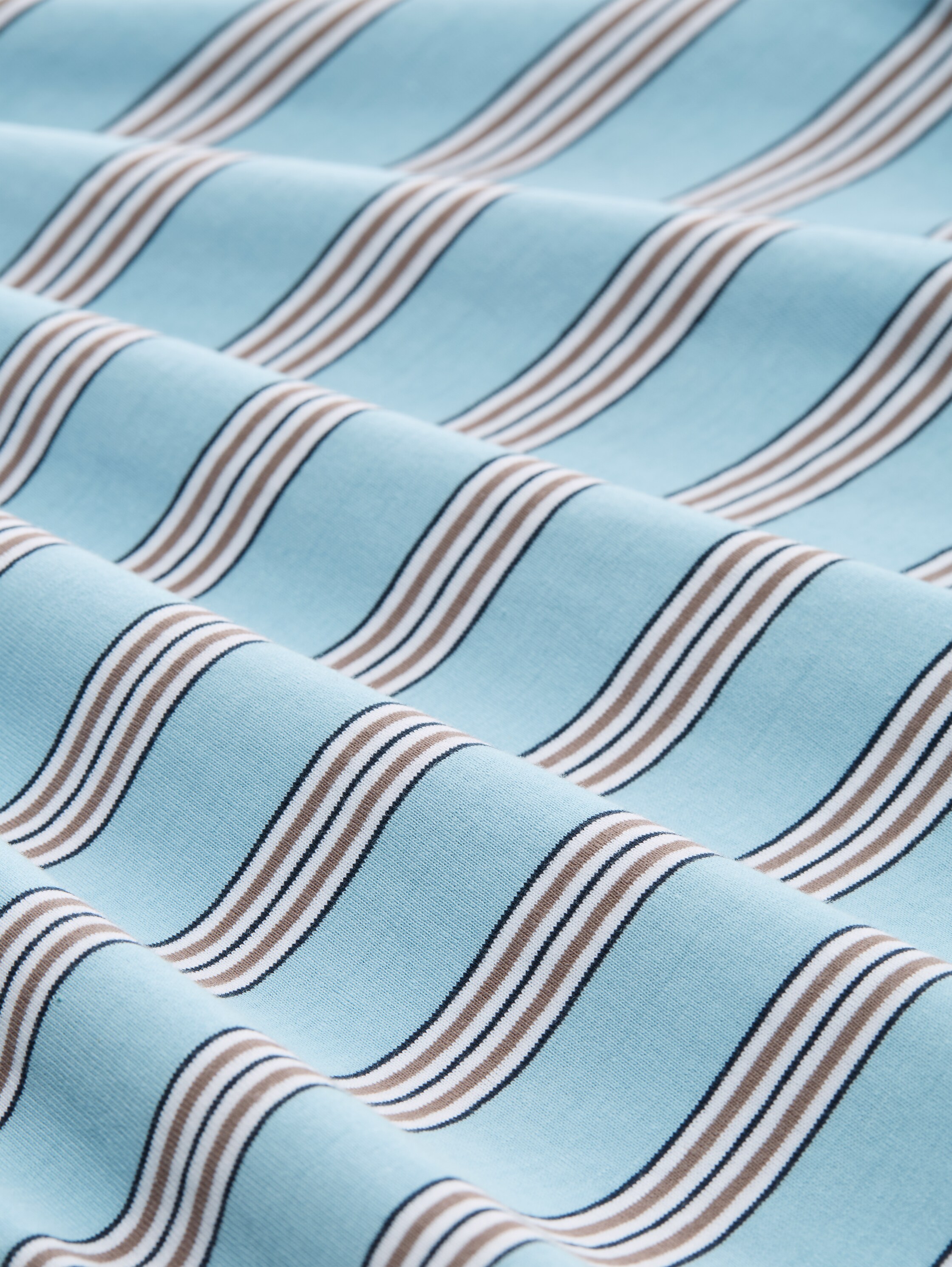 T-Shirt aus Baumwolle - blue brown multicolor stripe - Material-Ansicht