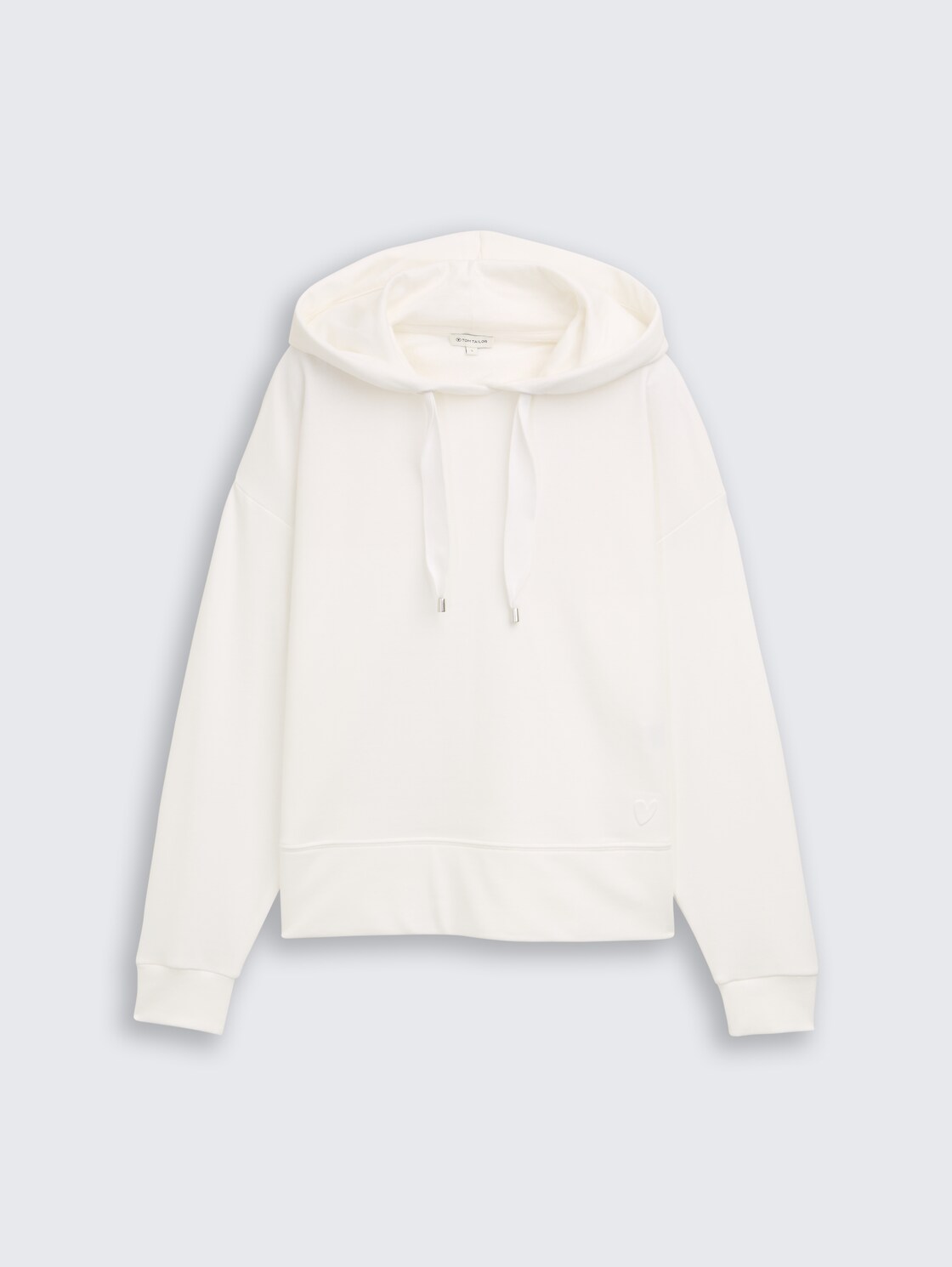 Hoodie Sweatshirt mit Herz-Detail - Whisper White - Vorder-Produkt-Ansicht