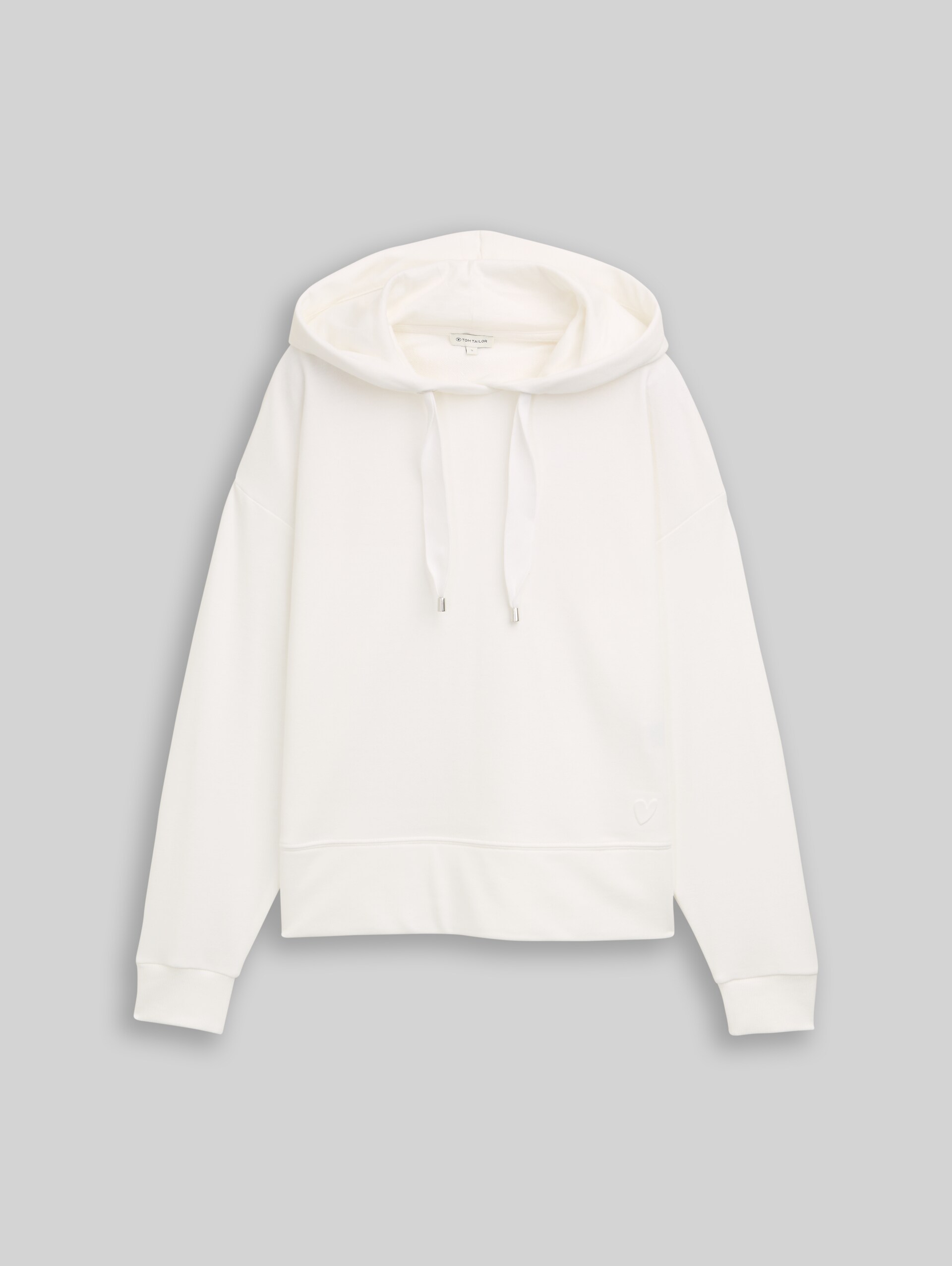 Hoodie sweatshirt with heart detail - Whisper White - Front product view