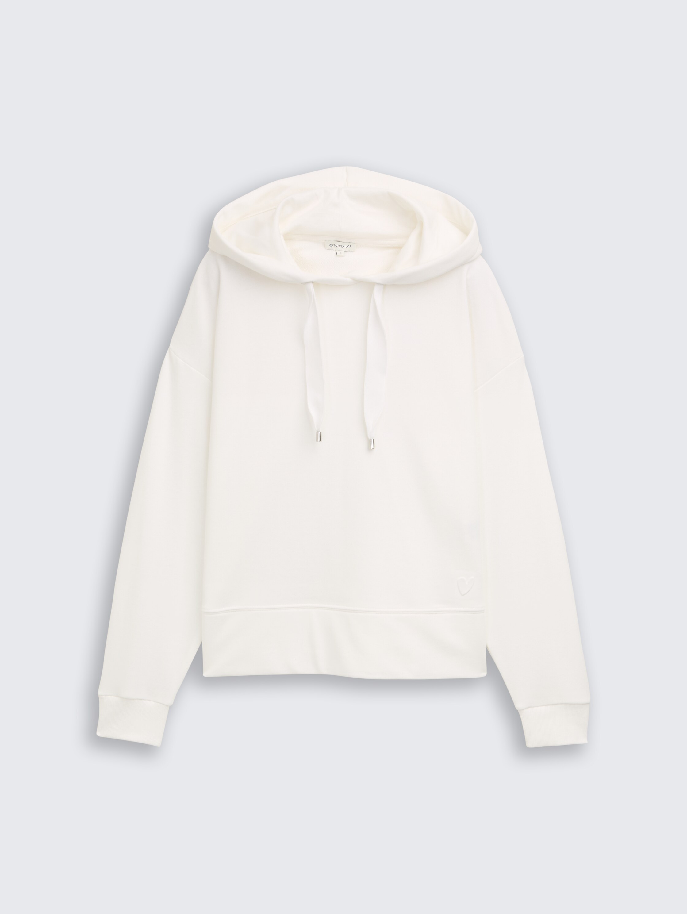 Hoodie Sweatshirt mit Herz-Detail - Whisper White - Vorder-Produkt-Ansicht