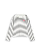 Nicht ausgewählt, Boxy Fit Langarmshirt mit Herz-Stickerei von , weiß