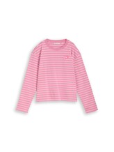Ausgewählt, Boxy Fit Langarmshirt mit Herz-Stickerei von Tom Tailor, rosa